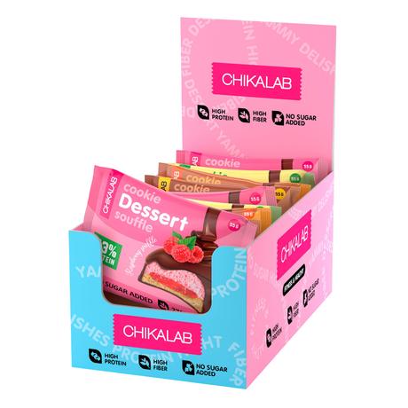 Фото Chikalab печенье глазиров с начинкой и суфле (ассорти) 55 г, 8 шт.