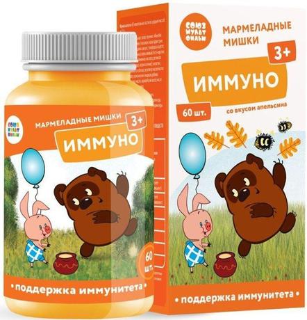 Фото Мармеладные мишки, Витамины и минералы, пастилки жевательные, 60 шт.