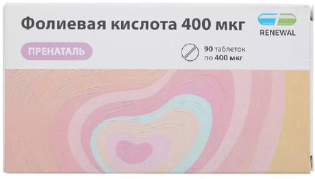 Фото Фолиевая кислота пренаталь, таблетки 400 мкг, 90 шт.
