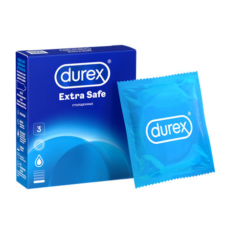 Фото Презервативы Durex Extra Safe утолщенные, 3 шт.