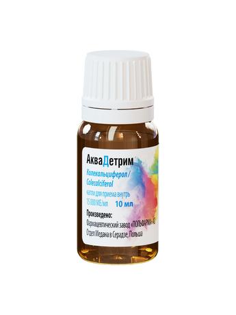 Фото Аквадетрим Витамин D3, капли 15000 МЕ/мл 10 мл, 1 шт.