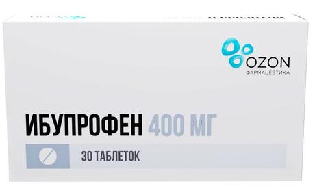 Фото Ибупрофен, таблетки, покрытые пленочной оболочкой 400 мг, 30 шт.