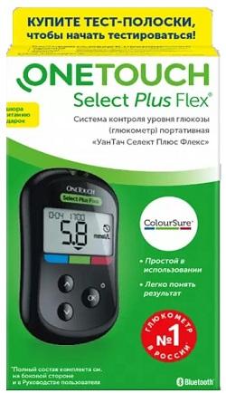 Фото Глюкометр One Touch Select Plus Flex (без тест-полосок и ручки для прокалывания)