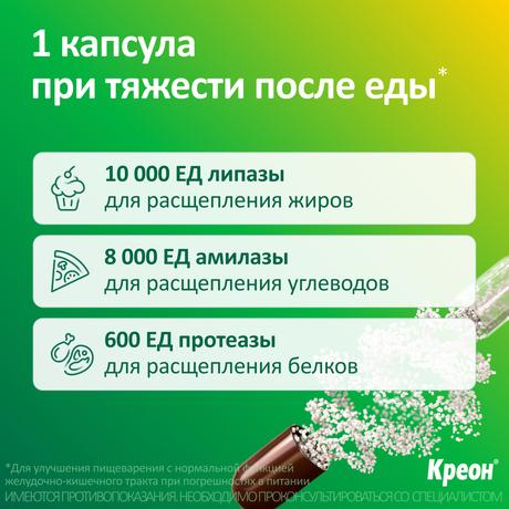 Фото Креон 10 000, капсулы 10000 ЕД, 50 шт.