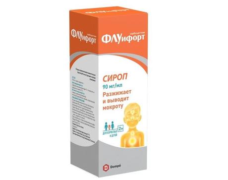 Фото Флуифорт, сироп 90 мг/мл 200 мл, 1 шт.