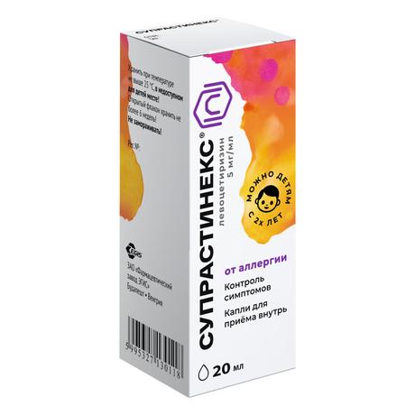 Фото Супрастинекс, капли 5 мг/мл, 20 мл