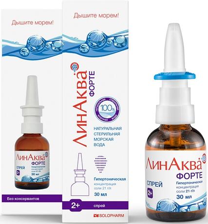 Фото Линаква Форте, спрей 2.1%, 30 мл