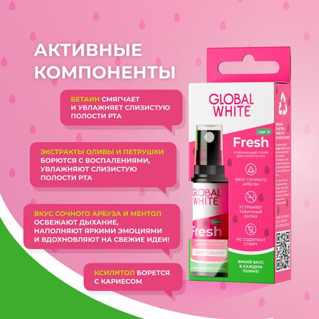 Фото Global White Fresh спрей для полости рта освежающий Арбуз, 15 мл