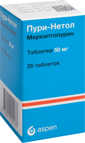 Фото Пури-нетол, таблетки 50 мг, 25 шт.