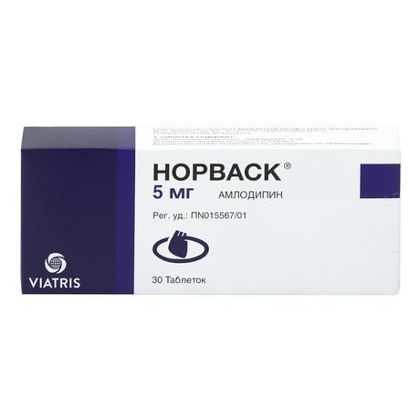 Фото Норваск, таблетки 5 мг, 30 шт.