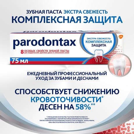 Фото Зубная паста parodontax Комплексная Защита от воспаления и кровоточивости десен с фтором, 75 мл