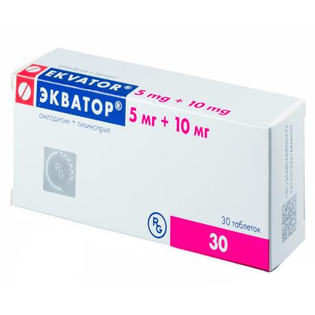 Фото Экватор, таблетки 5 мг+10 мг, 30 шт.