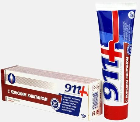 Фото 911 гель-бальзам для ног с Конским каштаном, 100 мл