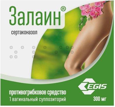 Фото Залаин, суппозитории вагинальные 300 мг, 1 шт.