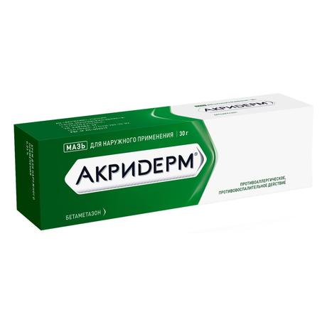 Фото Акридерм, мазь 0.05%, 30 г