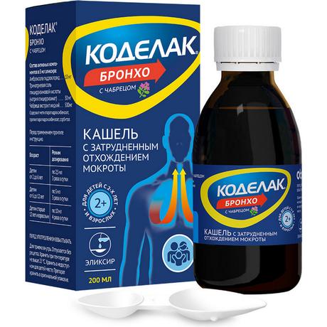 Фото Коделак Бронхо с чабрецом, эликсир 200 мл, 1 шт.