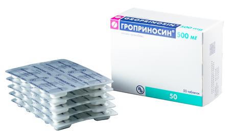 Фото Гроприносин, таблетки 500 мг, 50 шт.