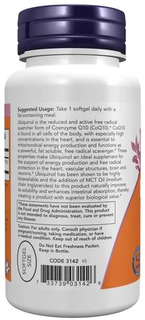 Фото NOW Убихинон, капсулы массой 705 мг, 60 шт.