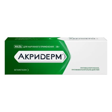 Фото Акридерм, мазь 0.05%, 30 г