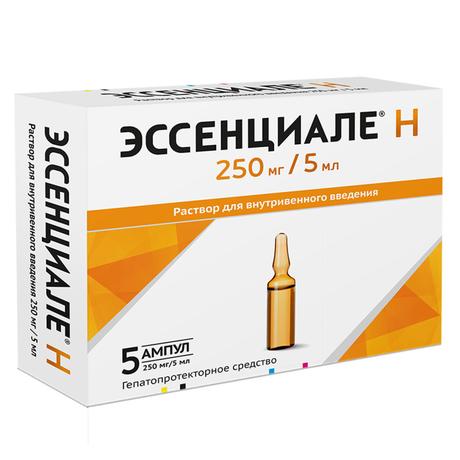 Фото Эссенциале Н, раствор 250 мг/5 мл, ампулы 5 мл, 5 шт.