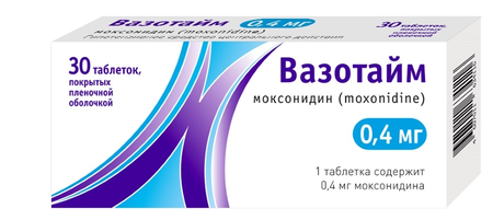 Фото Вазотайм, таблетки покрытые пленочной оболочкой 0,4 мг, 30 шт.