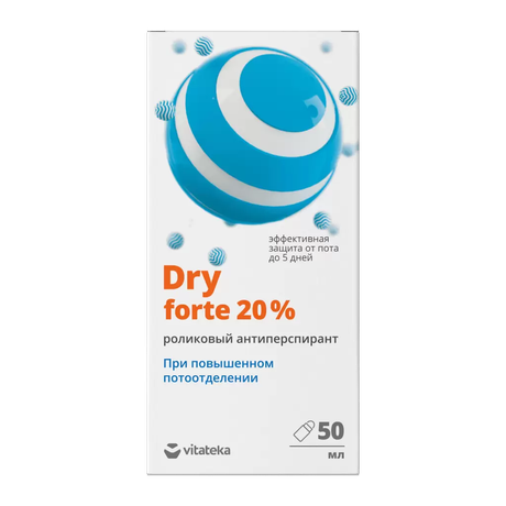 Фото Витатека Dry Forte, антиперсперант против повышенной потливости 20% (без спирта), ролик 50 мл
