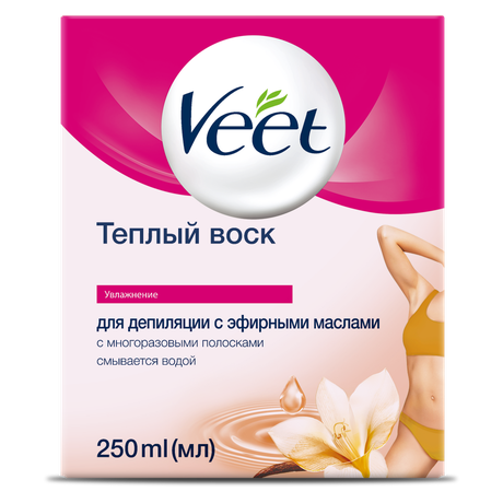 Фото Veet, воск теплый для депиляции с эфирными маслами, 250 мл
