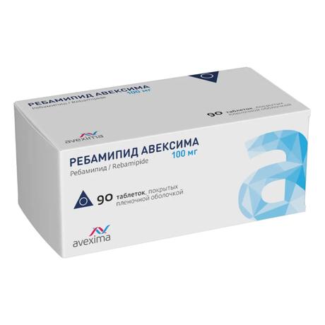 Фото Ребамипид Авексима, таблетки покрытые пленочной оболочкой 100 мг, 90 шт.