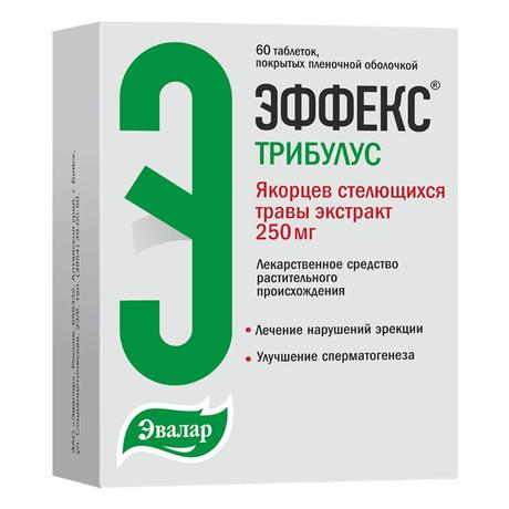 Фото Эффекс Трибулус, таблетки покрыт. плен. об. 250 мг, 60 шт.