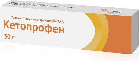 Фото Кетопрофен, гель 2.5%, 30 г (Озон)