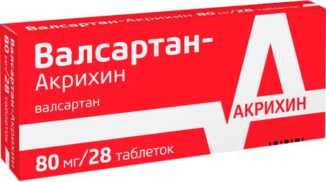 Фото Валсартан-Акрихин, таблетки покрыт. плен. об. 80 мг, 28 шт.
