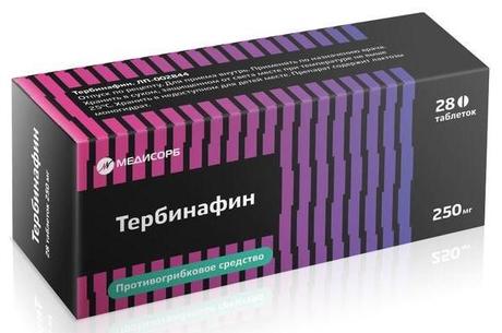 Фото Тербинафин, таблетки 250 мг, 28 шт. (Медисорб)