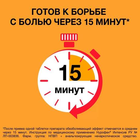 Фото Нурофен Интенсив, таблетки покрыт. плен. об. 200 мг+500 мг, 12 шт.