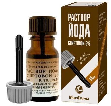 Фото Йода раствор спиртовой 5 % фл с кр-помаз., 10 мл