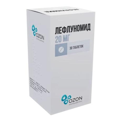 Фото Лефлуномид, таблетки покрыт. плен. об. 20 мг, 30 шт.