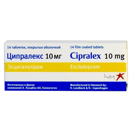 Фото Ципралекс, таблетки 10 мг, 14 шт.