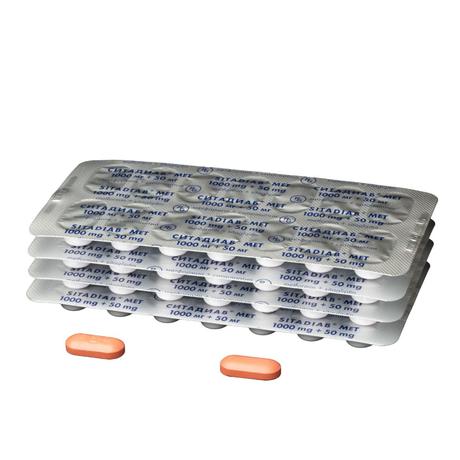 Фото Ситадиаб Мет, таблетки покрыт. плен. об. 1000 мг +50 мг, 56 шт.