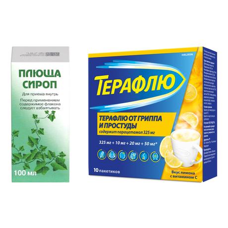 Фото Набор ТераФлю лимон 10шт и Плюща сироп 100мл