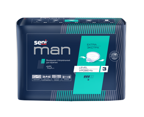 Фото Seni Man вкладыши специальные для мужчин, Extra Level 3, 15 шт.