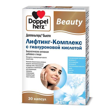 Фото Доппельгерц Бьюти Лифтинг-комплекс с гиалуроновой кислотой, капсулы, 30 шт.