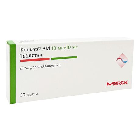 Фото Конкор АМ, таблетки 10 мг+10 мг, 30 шт.