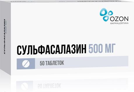 Фото Сульфасалазин, таблетки покрыт. плен. об. 500 мг, 50 шт.