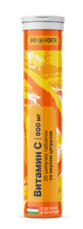 Фото Витамин С Bioforte, таблетки шипучие 900 мг (цитрус), 20 шт.