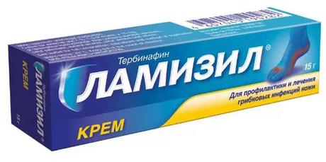 Фото Ламизил противогрибковое средство для лечения грибка стопы, тербинафин 1%, крем, 15 г.