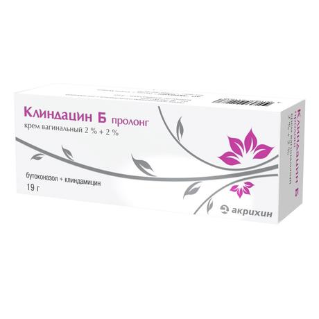 Alt Img Клиндацин Б пролонг, крем вагинальный 2%+2% туба (аппликатор 3 шт.) 19 г
