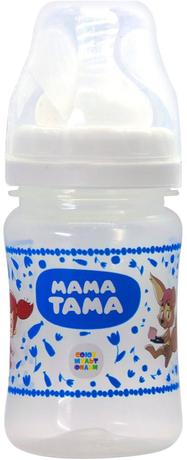 Фото МАМА ТАМА Бутылочка PP с широким горлышком, с силиконовой соской, 150 мл, 0 мес+