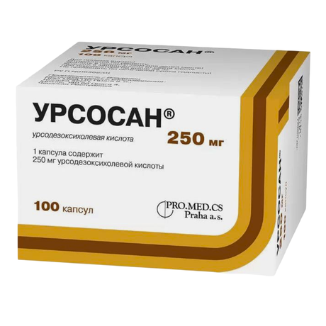 Фото Урсосан, капсулы 250 мг, 100 шт.