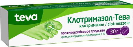 Фото Клотримазол-Тева, крем 1%, 30 г
