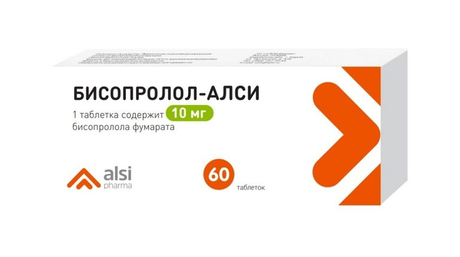 Фото Бисопролол-Алси, таблетки 10 мг, 60 шт.