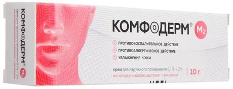 Фото Комфодерм М2, крем 0.1%+2%, 10 г